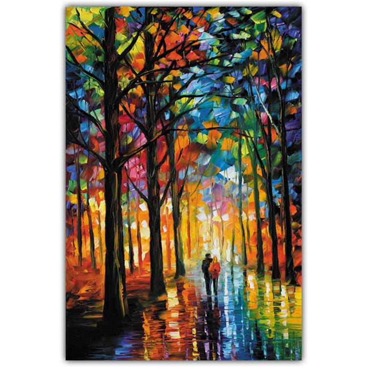 Landscape Wall Art Picture Canvas Printed Oil Painting for Living Room Home Decor Forest Avenue Frameless HD Quality-image-448643409
