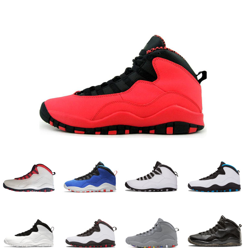 

Hot Sale 10s Basketball Shoes 10s gs fusion red chicago cement Grey Tinker high quality 10 Mens Sports Sneakers size 7-12, Cool grey