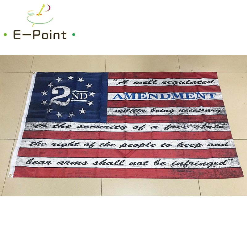 

2nd Amendment Vintage American Outdoor Banner Flag 3X5ft (90cm*150cm) Custom USA Hockey Baseball College Basketball Flags