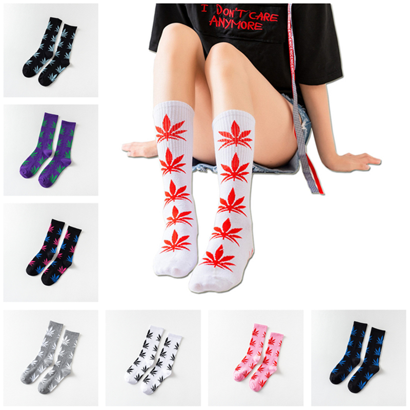 

Fashion Maple Leaf Print Socks Men Women High Quality Cotton Crew Sock Slippers Christmas Plant Life Mid-calf Socks Autumn Sneaker Stockings, #1 - #40;remark colors u need