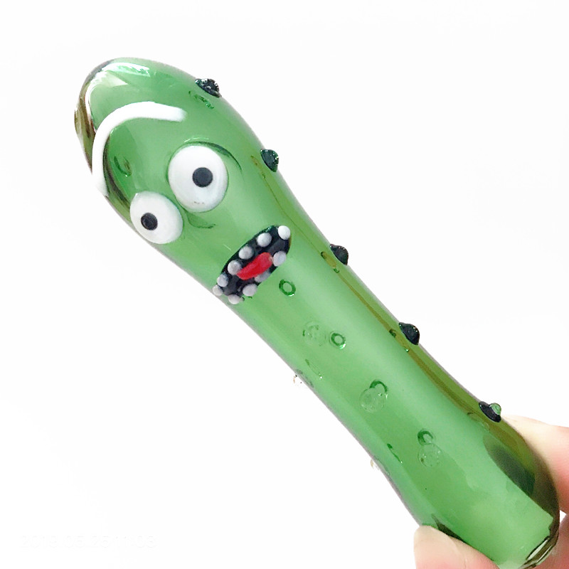 

Funny Pickle Smoking Glass Pipe 4.3" Cucumber Heady tobacco Hand Pipes pyrex colorful spoon Smoking Accessories for Cute