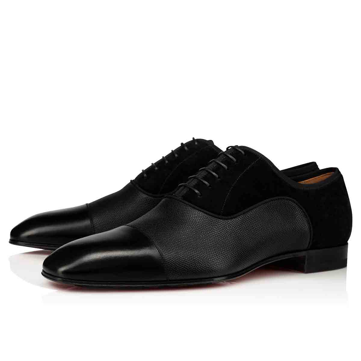 Modèle de mode Elegant Mens Flats Sole rouge Sole oxfords Cuir Dress Shoes Reds Sole AC Greggo Black Patiné Geathers Leathers Party Business Shoe