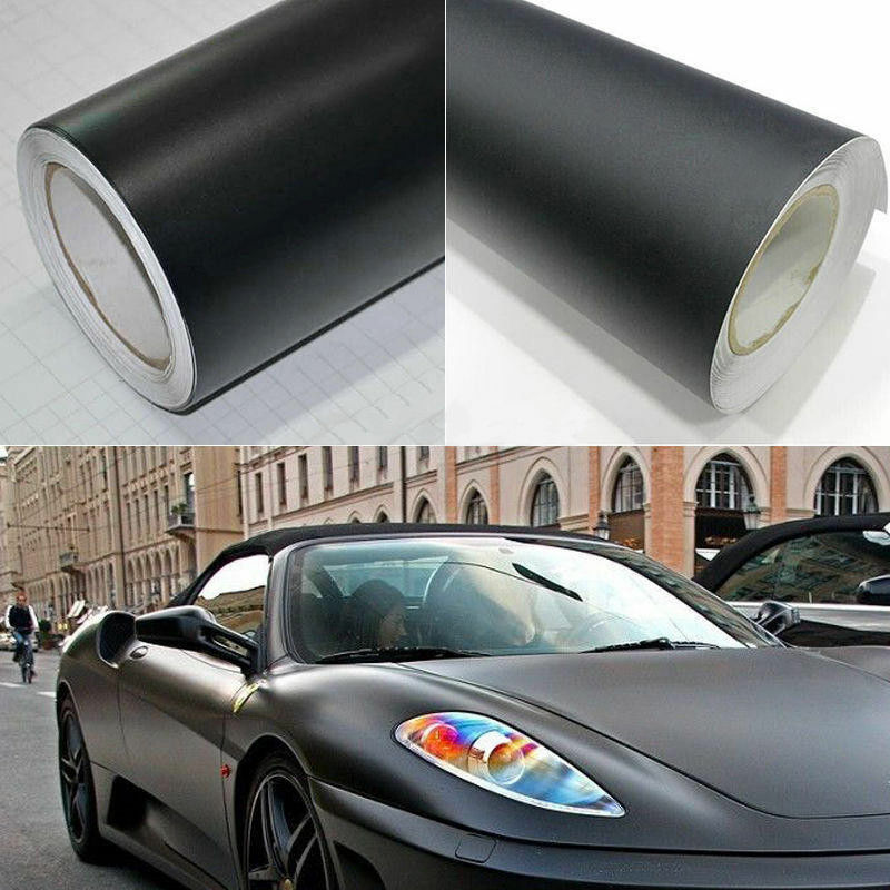 

2X 12x60 Inch Universal Matte Black Vinyl Film Wrap Car DIY Sticker Vehicle Decal 3D Automobiles Exterior Body Color Changing Film