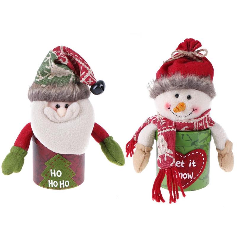 

Christmas Candy Jar Leather Sugar Storage Box Xmas Gift Desktop Ornament