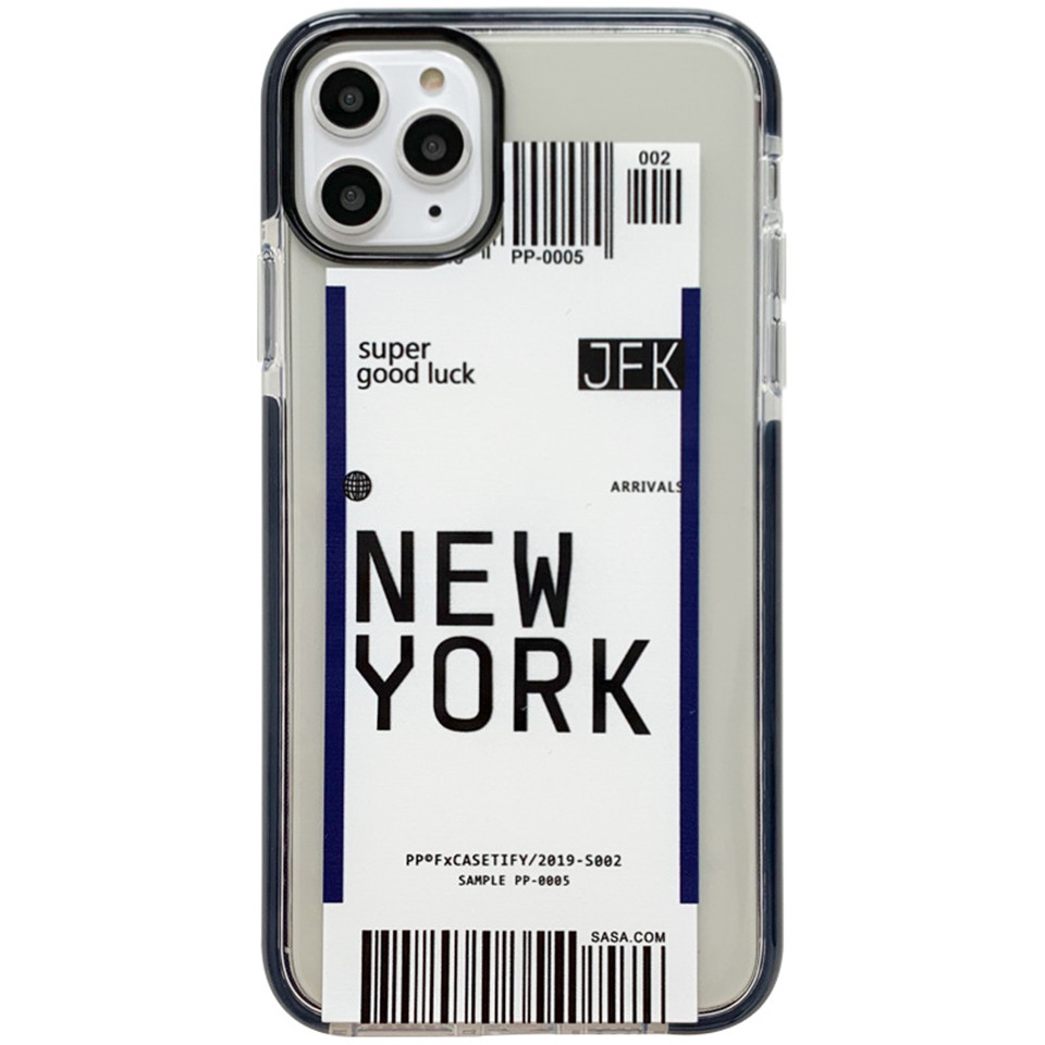 

Fashion Boarding Pass Soft Tpu Phone Protection Case for Iphone 7 8 X XR 11 PRO MAX Shockproof Anti-Knock