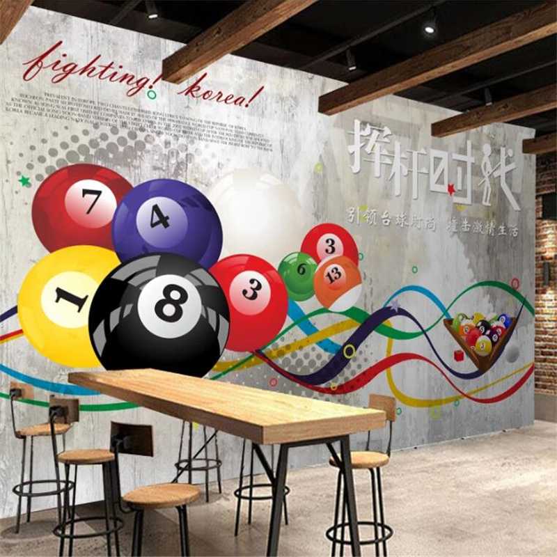 

mural Custom wallpaper 3d mural stereo swing era billiard hall billiard room cement background wall gym 3d wallpaper 0, As pic