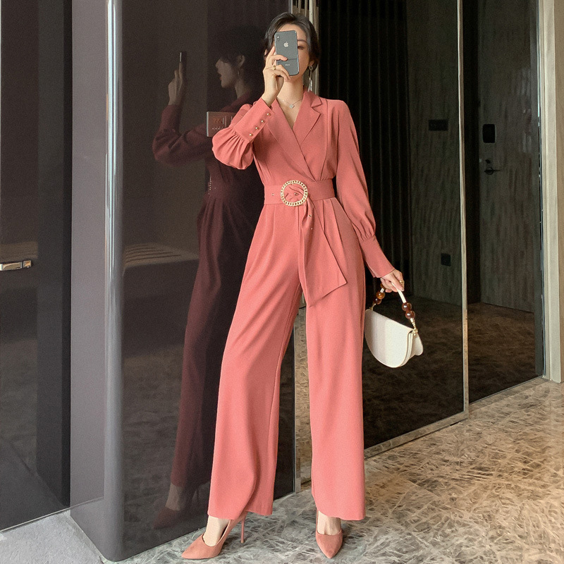 

fashion work style women temperament high quality jumpsuit new arrival elegant casual classical vintage office lady jumpsuit, Red