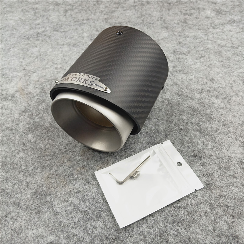 1 Pcs Matte Carbon MINI Cooper S Exhaust Muffler Tips For R55 R56 R60 F54 F55 F56 Cooper S Stainless Steel Exhaust Pipes Nozzles