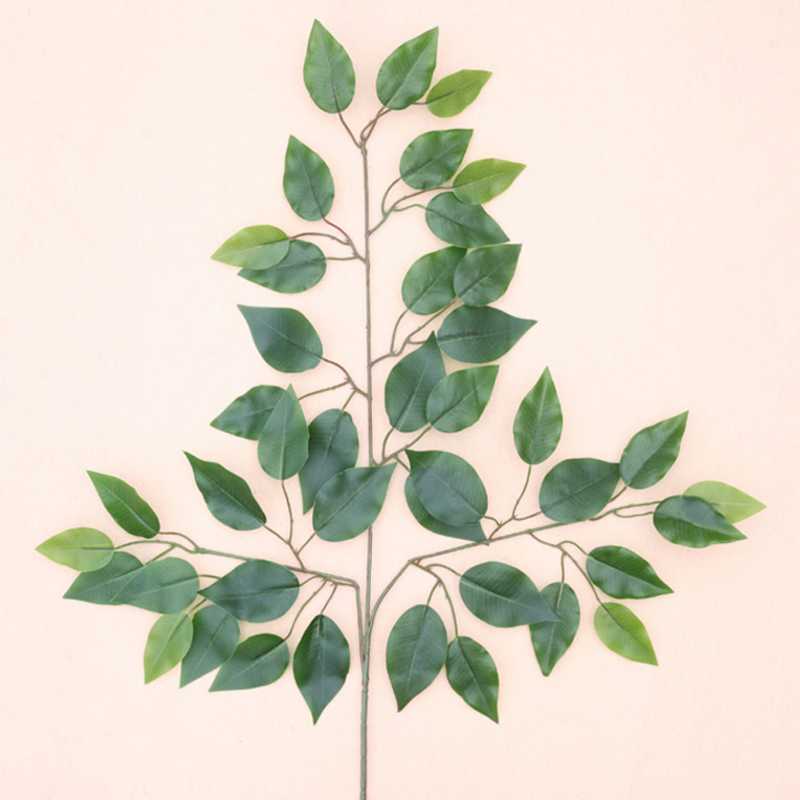

1pc/set Artificial Ficus Leaf Ginkgo Biloba Plastic Tree Branches Outdoor Leaves for DIY Party Greenery Faux Plants Home Decor, Red