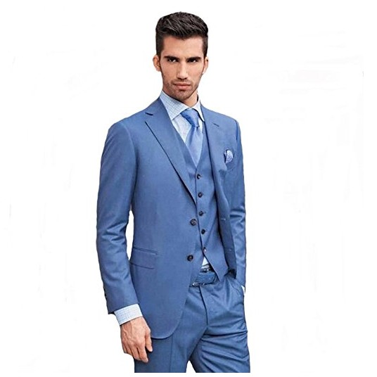 

Fashionable Two Buttons Groomsmen Notch Lapel Groom Tuxedos Men Suits Wedding/Prom/Dinner Best Man Blazer(Jacket+Pants+Tie+Vest) 780, Same as image