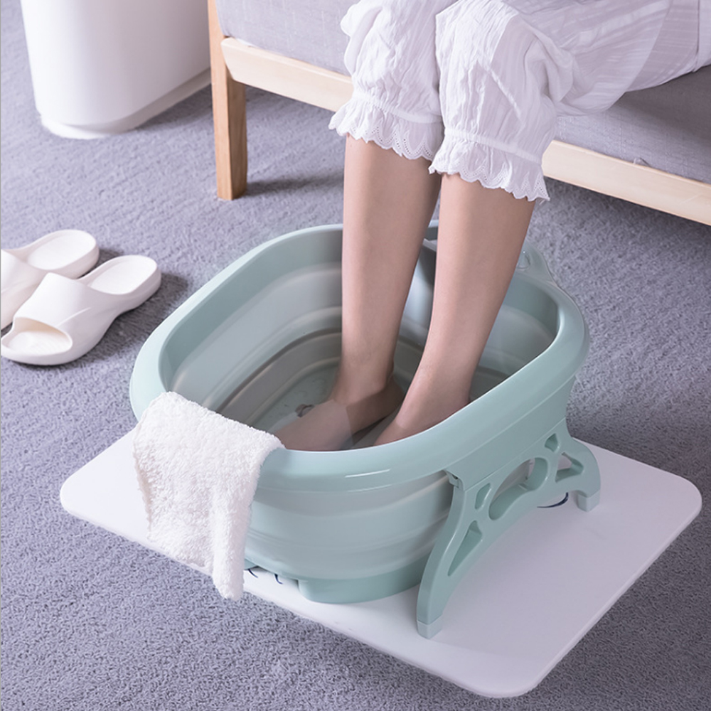 1 pcs Creative High Quality Roller Folding Massage Soaking Feet Basin Comfy Wash Spa Home Use Pedicure Care Relax Foot Barrel-image-484381387