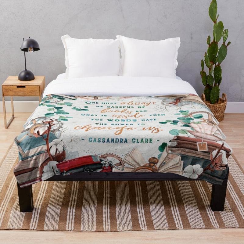 

Be careful of books Throw Blanket Soft Sherpa Blanket Bed Sheet Single Knee Office Nap