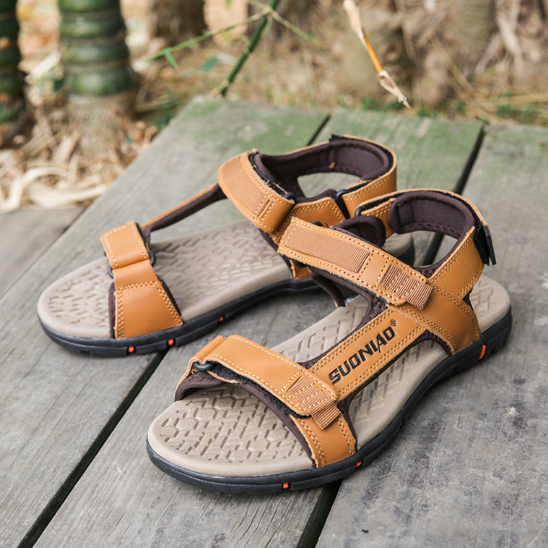 

footwear size male slip sandalias platform sandales for handmade sandalia hole de mens loop comfort dress on summer samool in s, Black