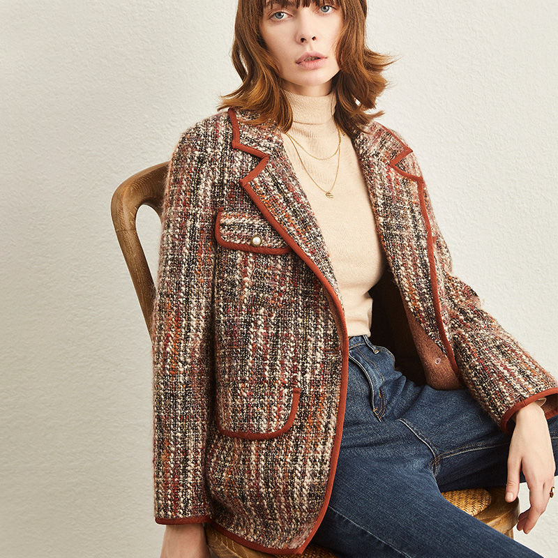 

New 100% wool coat women Winter fashion fragrance high end double faced woolen coat slim short wool women cashmere overcoat, See chart