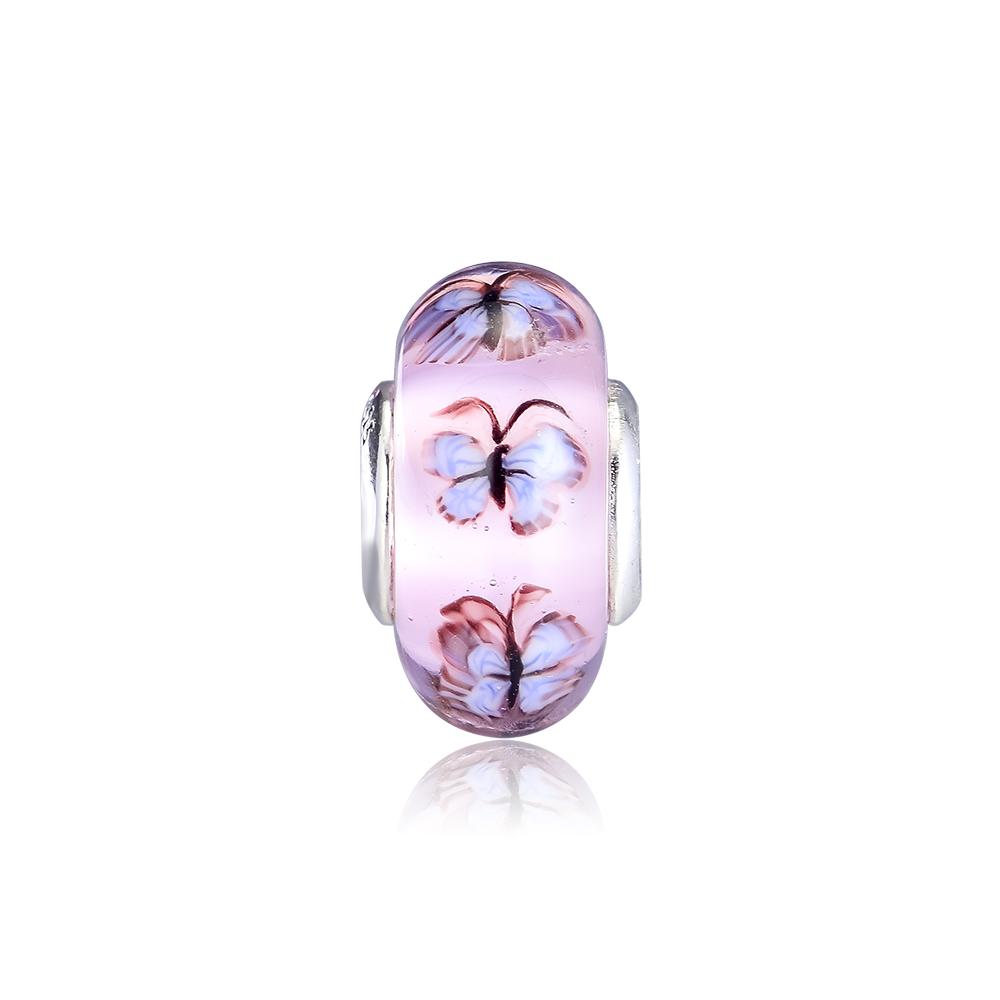 2019 Spring 925 Sterling Silver Jewelry Butterfly Glass Murano Charm Beads Fits Pandora Bracelets Necklace For Women DIY Making-image-456594970
