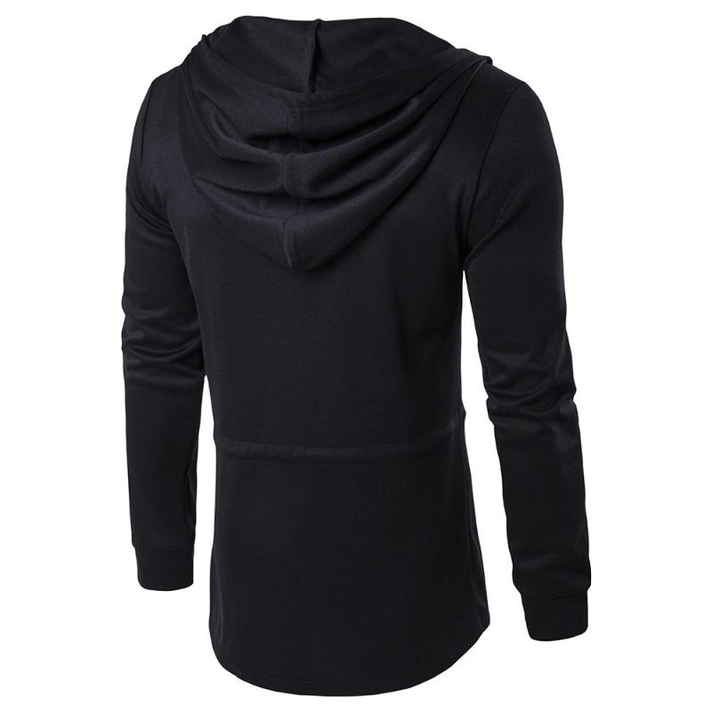 

Overcoat Cloak Masculino Trench Men Windbreaker Solid Fashion Trench Coats Hombre Jackets Irregular Men's Hats Autumn, Black