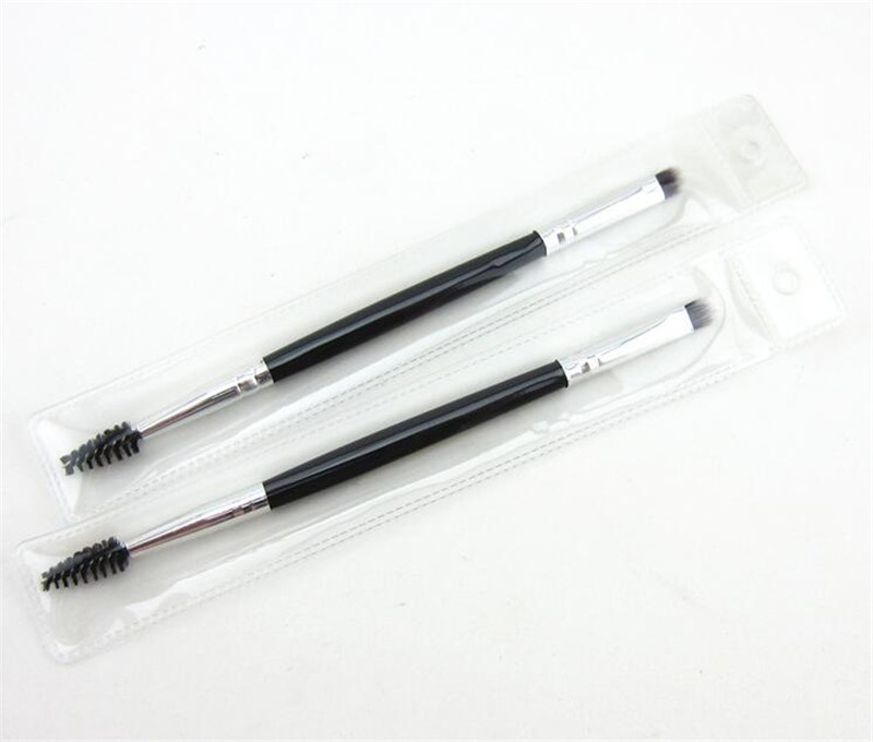 

Hot Beauty 2in1 Bevel Eyebrow Brush Makeup Double-headed Inclined Eyebrow Brush Eyelashes Curler Volume Tool pincel maquiagem professional