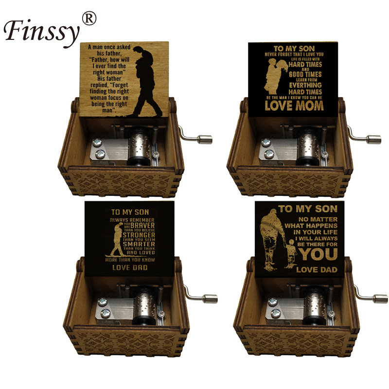 

Wooden Music Box Mom Dad To Daughter Son you are my sunshine music box hand crank Gifts parents Birthday wife husband present