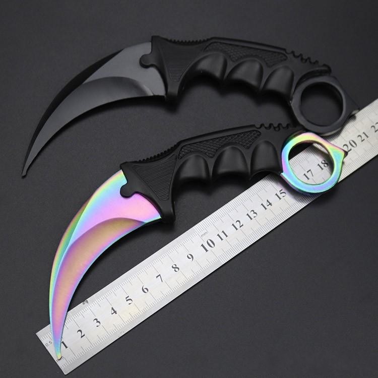 

Hot Selling CSGO Counter Strike Karambit Knife with Sheath Outdoor Hunting Survival Fighting Knife Camping Tool Christmas Gift for Man
