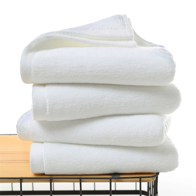 

White Cotton Towel Absorbent Adult Solid Color Soft Friendly Face Hand Shower Towels For Bathroom Washcloth