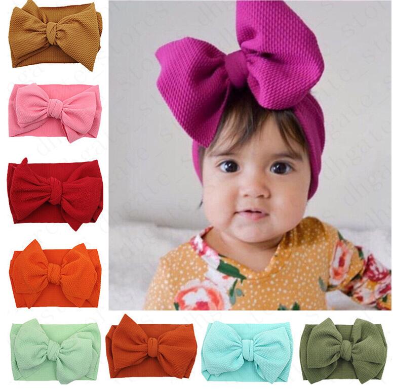 

Kids Baby Girls Big Bow Wide Elastic Headband Hair Band Wraps INS Infant Headbands Newborn Hairbands hairwraps Head Wrap Turban Sale D61005, Slivery;white