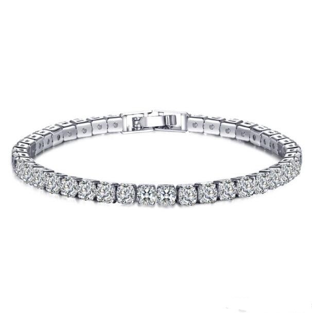 

White/Yellow Gold Plated Sparkling Cubic Zircon Tennis Bracelet Fashion Womens Jewelry for Party Wedding