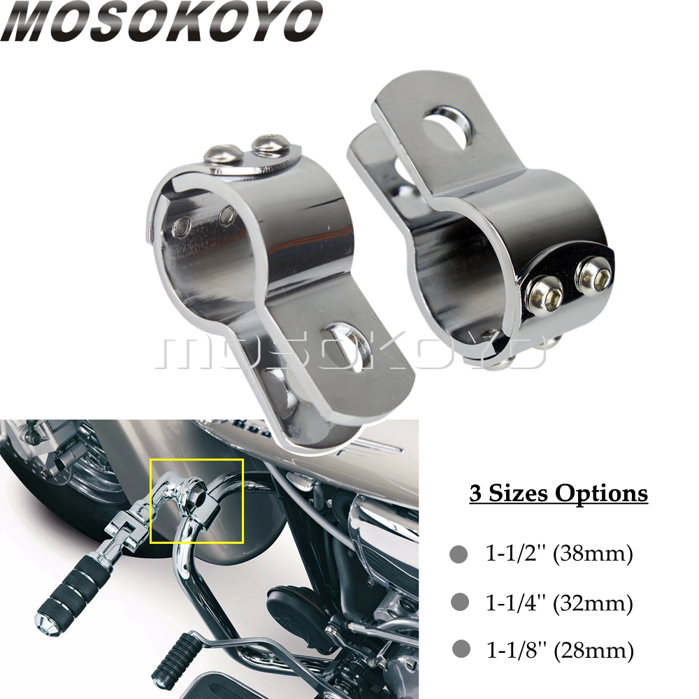 

1 Pair Motorcycle Footpegs Footrest Mount Clamp Universal For with 1-1/2" & 1-1/4" & 1-1/8" Engine Highway Crash Bars