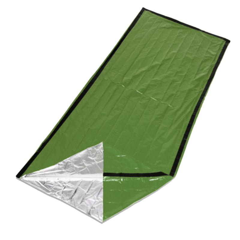 

Outdoor Emergency Sleeping Bag PE Thermal Survival Camping Travel Bags Winter Autumn Picnic Pad Warm-keeping Blanket(Green