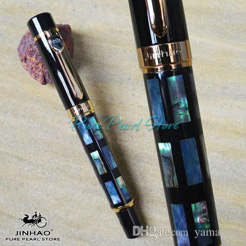 

JINHAO 650 Series High Quality Office School Stationery Seashell Inlaid and Black Cap Luxury Fountain Pen + Additional Gift Refills, Choose options