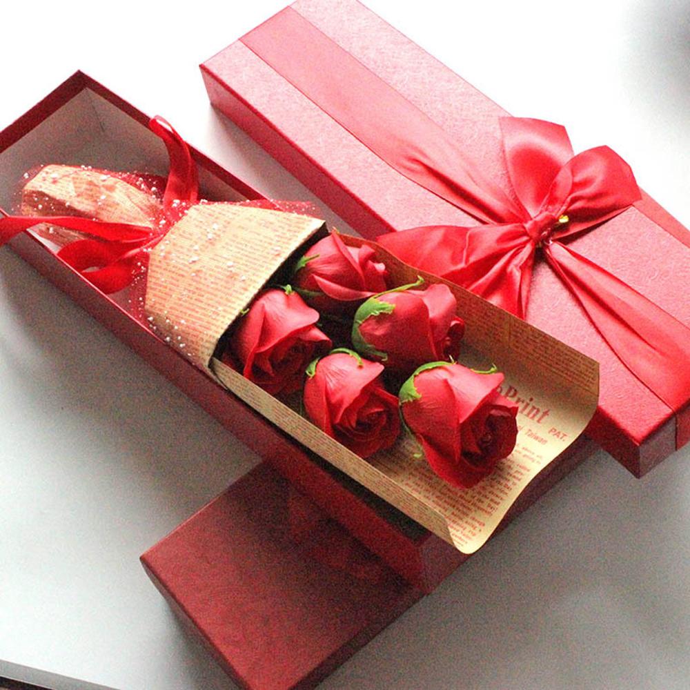 

5pcs soap rose flower bouquet birthday gift creative Valentine's Day Christmas small gift rose soap flower Valentine's Day 30D4