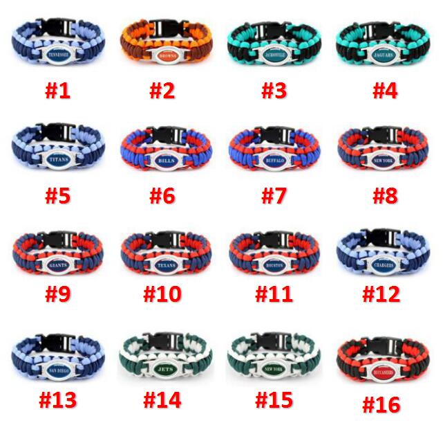 

Wholesale bracelet Rugby Bracelet 64 Models Cowboys Paracord luxury designer jewelry women bracelets Free Shipping DHL A0212