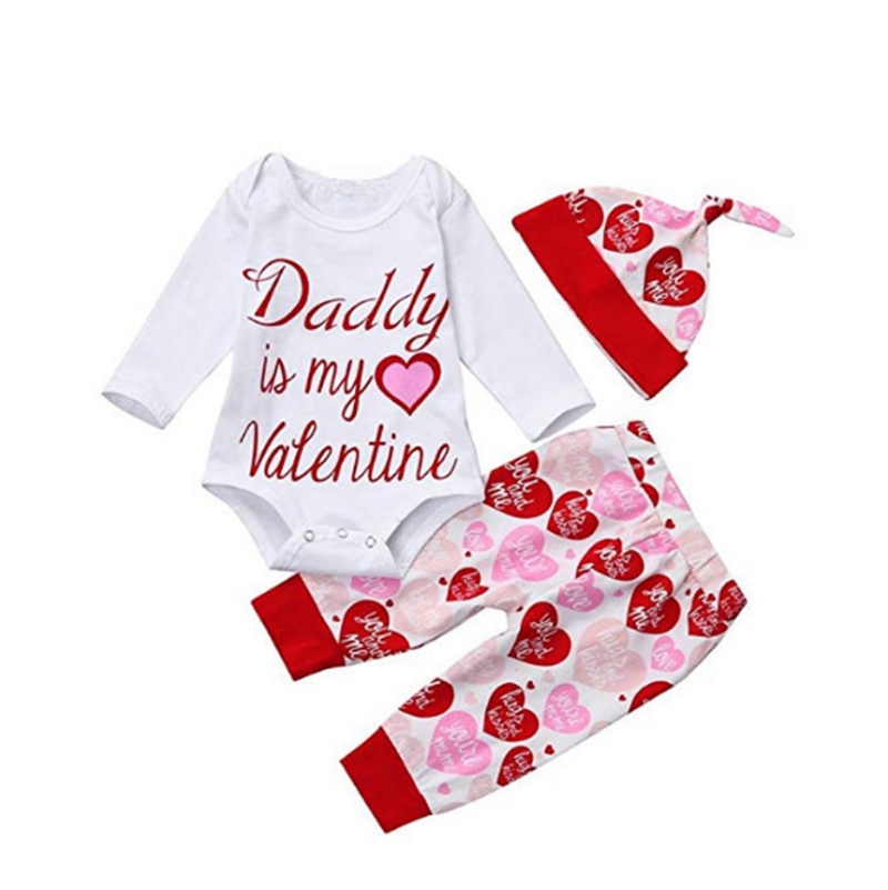 Valentine/'s Day Newborn Baby Girls Clothes Love Print Romper Jumpsuit Outfits