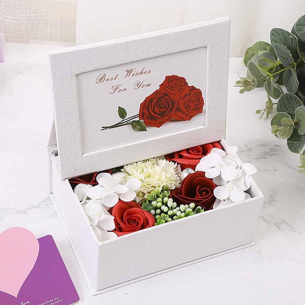 

Flowers from foamiran rose soap flower Valentine's Day DIY soap flower gift rose box bouquet wedding holiday gift 30D10, Soap rose