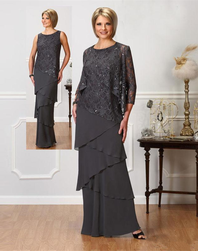 mother of the bride chiffon dresses with jackets