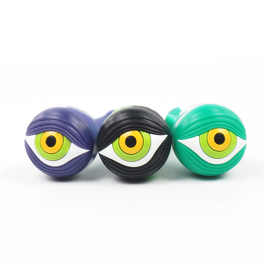 

Colorful Eye pipes design silicone spoon pipe pyrex bubbler thick hand pipes glass tube for Smoking water pipe Bong