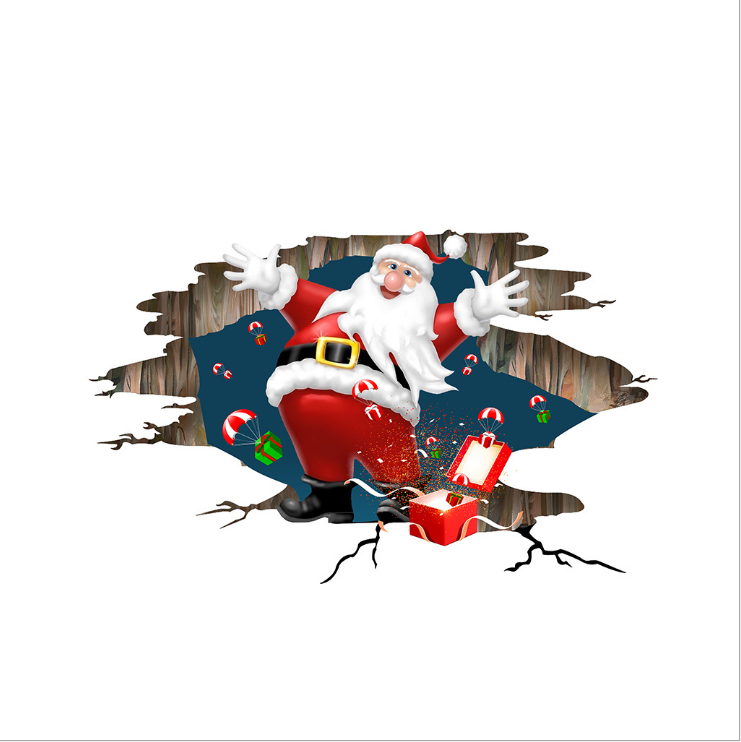 

AFC8307 3D Christmas paste 3D Santa Claus paste creative Christmas wall