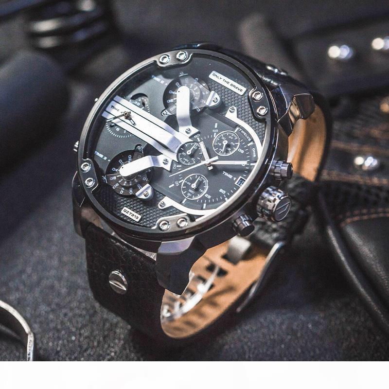 

2020 Relogio Militar Brand Mens Sport Watch Quartz Watches Big Dial Military Watches Military Clock DZ Montre De Luxe DZ7313 DZ7314 dz7311, Slivery;brown