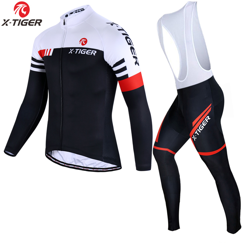 

X-Tiger Long Sleeve Cycling Jersey Set Spring MTB Bike Wear Cycling Clothes Bicycle Clothing Ropa Set, Autumn cycling set