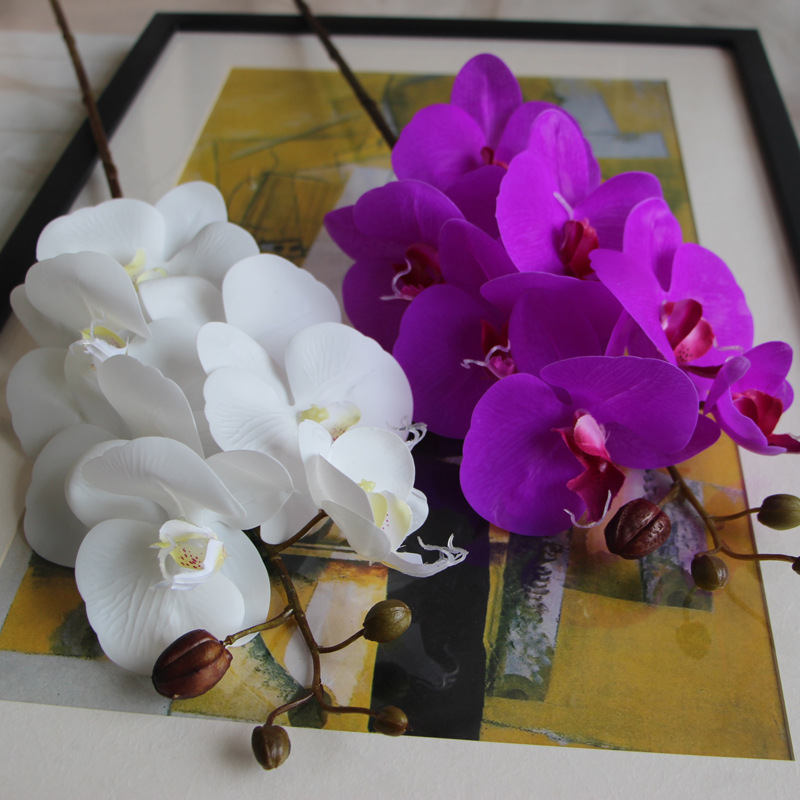 

Artificial Flowers Real Touch fake Moth Orchid Butterfly Orchids for new House Home Wedding Festival Decoration flores, 5heads type c3