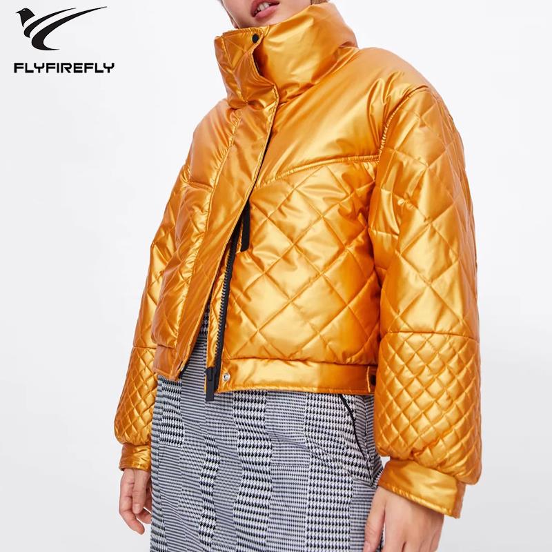 

Winter Coat Women Thick Yellow Satin Parka Femme Korean Long Sleeve Warm Winter Jacket Casual Women Parka Outerwear 2019