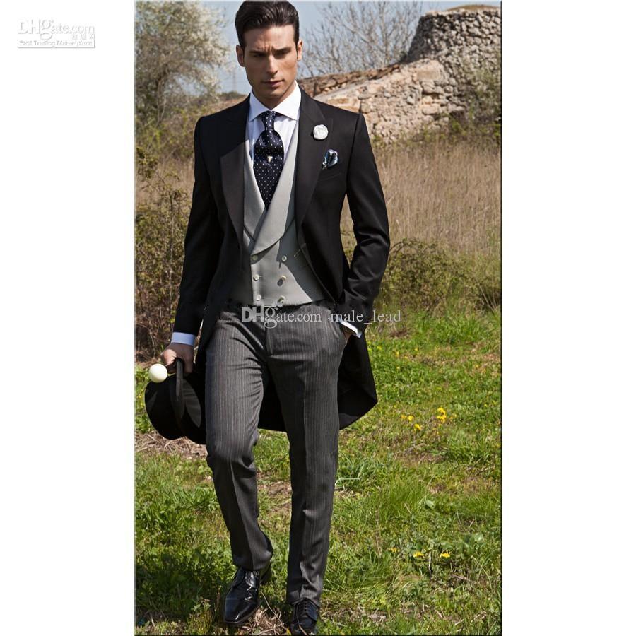 

Black tuxedos groom wedding men suits mens wedding suits tuxedo costumes de smoking pour hommes men(Jacket+Pants+Tie+Vest) 065, Same as image