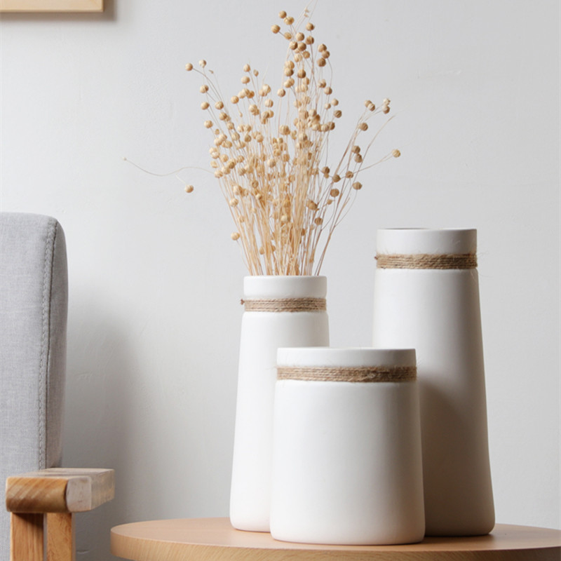 

simple ins white ceramic vase ornaments for home decor crafts porcelain flowers vases figurines room decorations wedding gifts