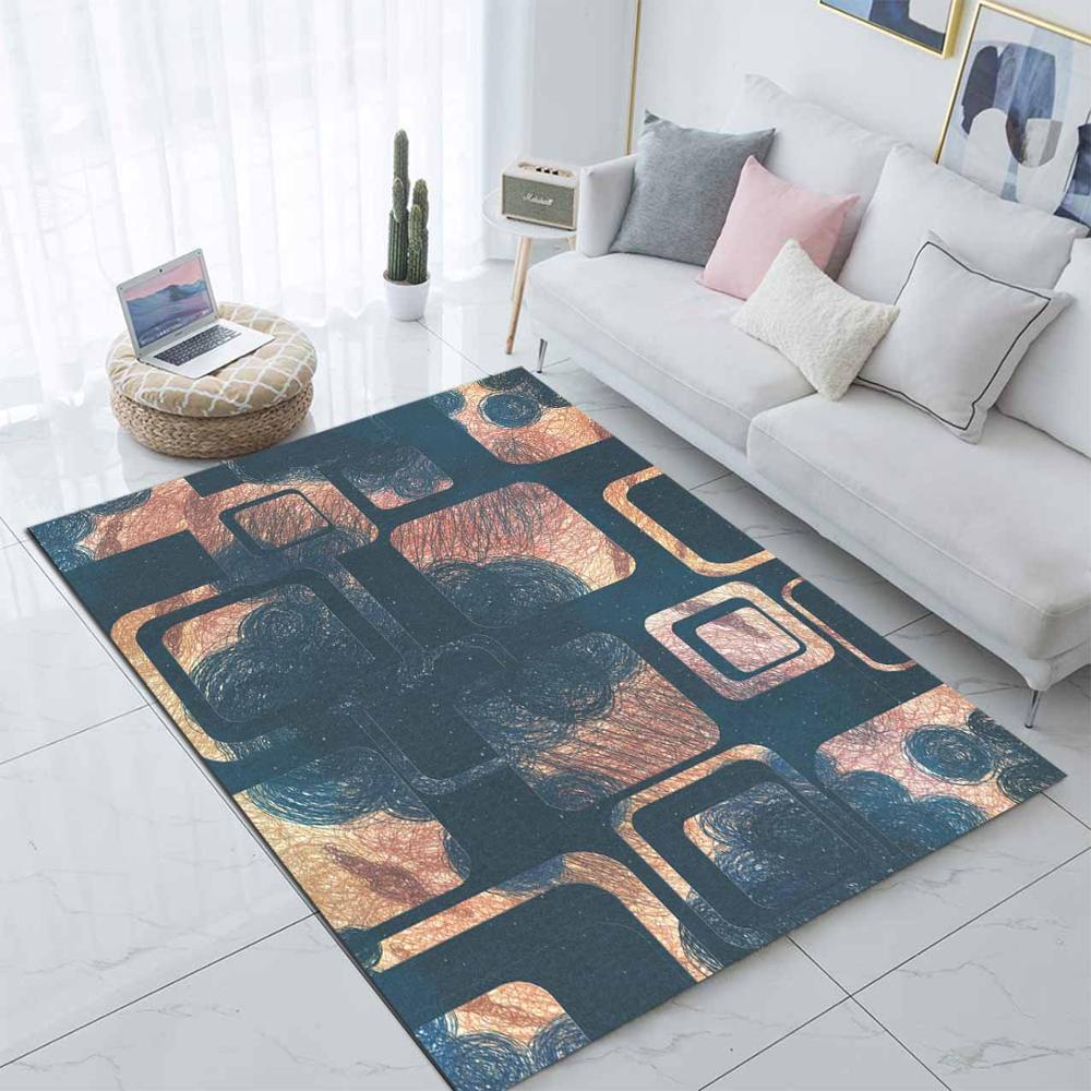 

Else Green Brown Geometric Watercolor 3d Print Non Slip Microfiber Living Room Modern Carpet Washable Area Rug Mat, As pic