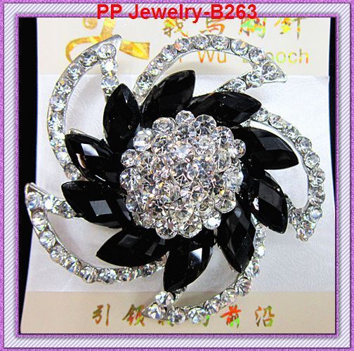 

Bride Wedding Bridal Bouquet Brooch Black Resin Brooch, Gray