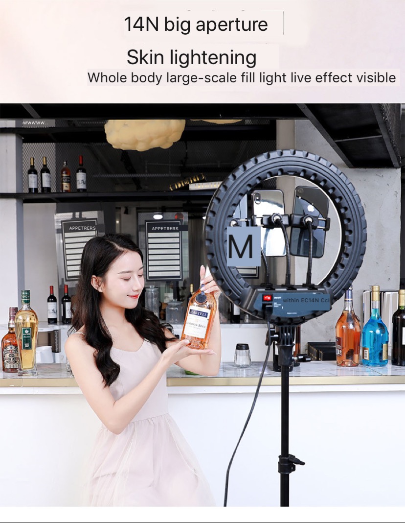 

14Inch LED fill light Living stream Selfie lighting Ring circle For Tiktok Youtube Video Vlog Dimmable Lamp With Stand Portrait Makeup Broadcast