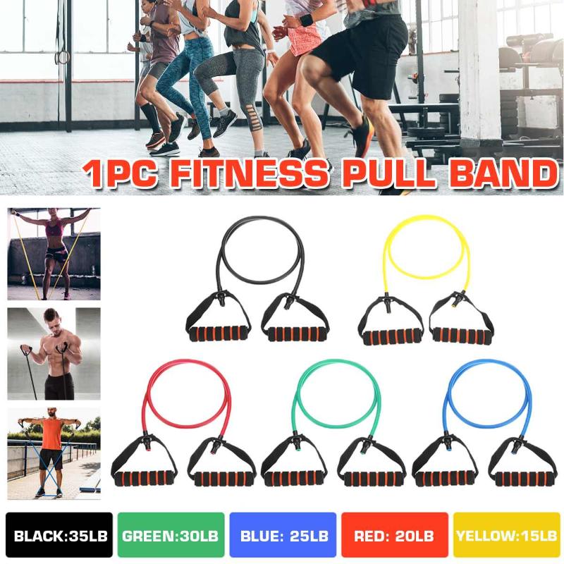 

15/20/25/30/35 Pound Monochrome TPE Tension Pull Rope Multi-function Elastic Rope Yoga Pull High Quality, Red