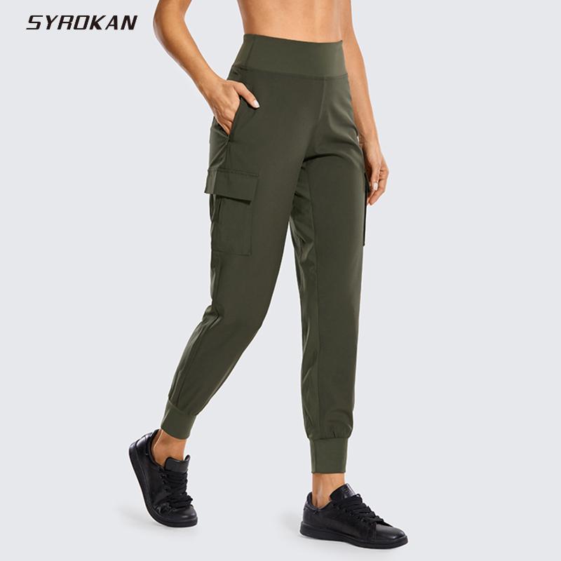 

SYROKAN Women's Quick Dry Lounge Joggers with Pockets High Waisted Training Cargo Pants Workout Clothes(Inseam: 27.5 inches, Moonphase03