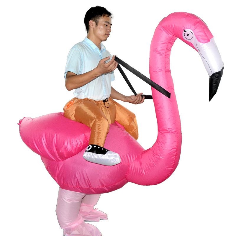 

Halloween Costume Christmas Inflatables Flamingo Cosplay Dress Up Party Spoof Costumes performance clothing for kids and adult, Pink
