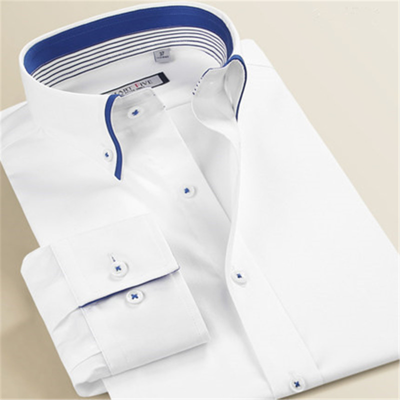

2020 New Summer 100% Cotton White Shirts Men Imported Clothing Camisa Social Masculina Long Sleeve Men Shirt Slim Fit A0245, Sfl4k07b