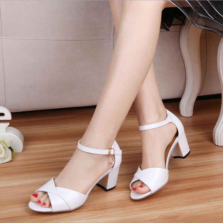 

Women Sandals High Heels Ankle-Wrap Women Summer Sandals Heels Ladies Shoes, Pink